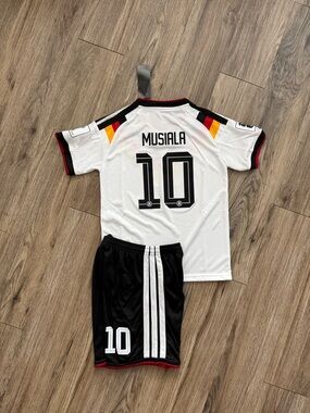 Germany Youth Soccer Kit - White & Black Musiala 10